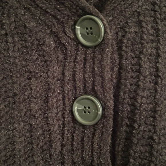 Urban Outfitters Black Cropped Button Sweater Cardigan Textured Long Sleeve XS - Picture 10 of 12